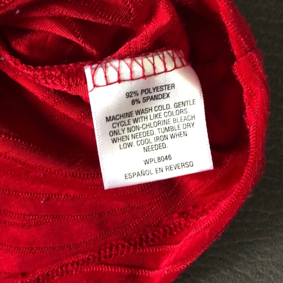 JM COLLECTION Red 3/4 Sleeve Top Size Petite M - Picture 8 of 8